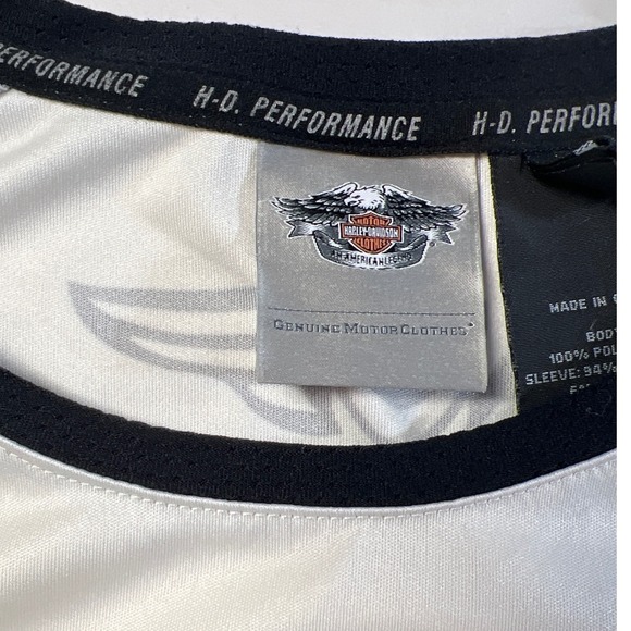 HARLEY-DAVIDSON Performance Motorcycles Raglan T-Shirt Women's White Black  XL - Picture 8 of 12